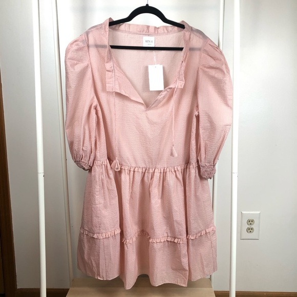 NWT MISA LOS ANGELES Maya Pinstripe Woven Shift Dress M - Picture 4 of 14